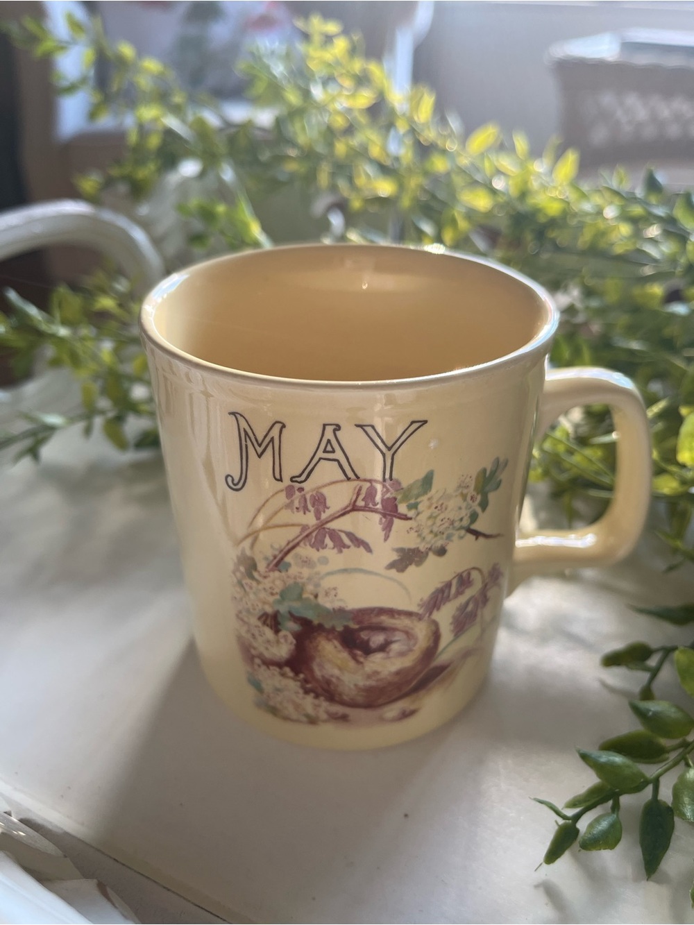 Vintage "May" ceramic mug from “The Country Diary of an Edwardian Lady”